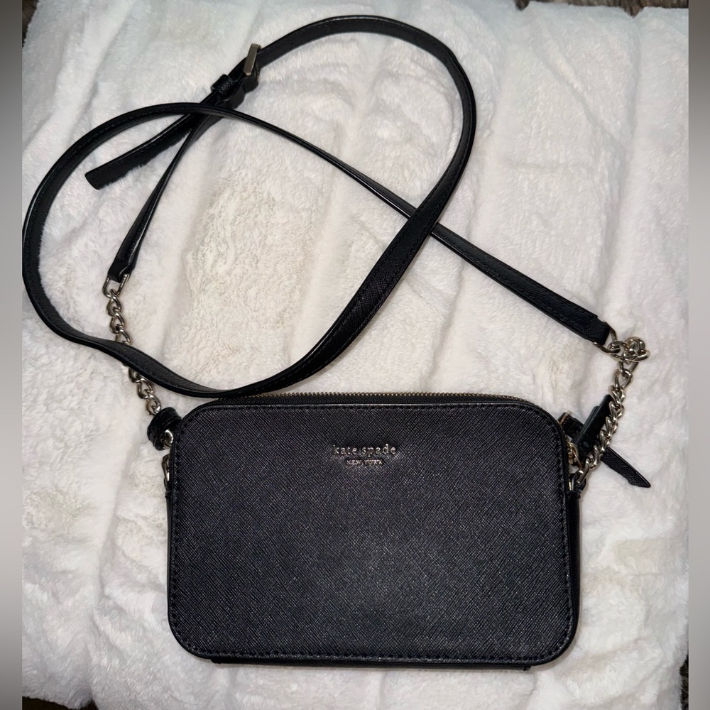 Kate Spade New York black  Crossbody chain wallet Bag